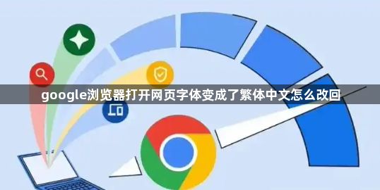 google浏览器打开网页字体变成了繁体中文怎么改回1