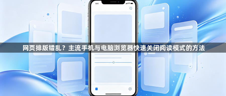 网页排版错乱？主流手机与电脑浏览器快速关闭阅读模式的方法1