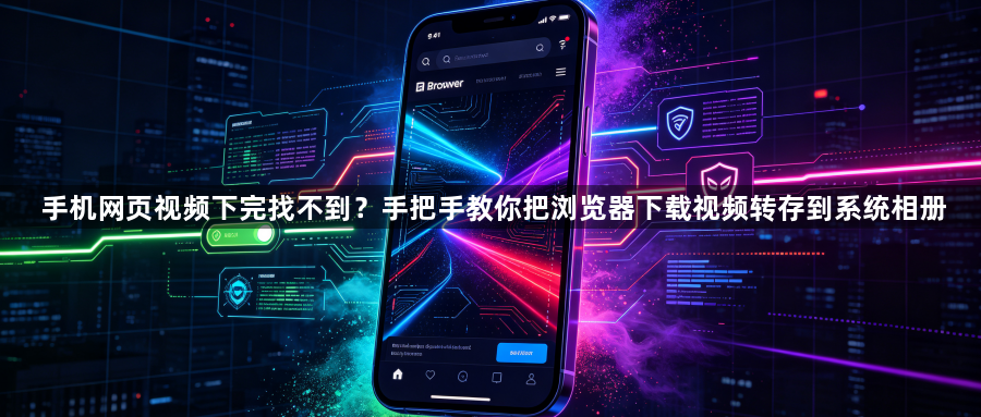 手机网页视频下完找不到？手把手教你把浏览器下载视频转存到系统相册1
