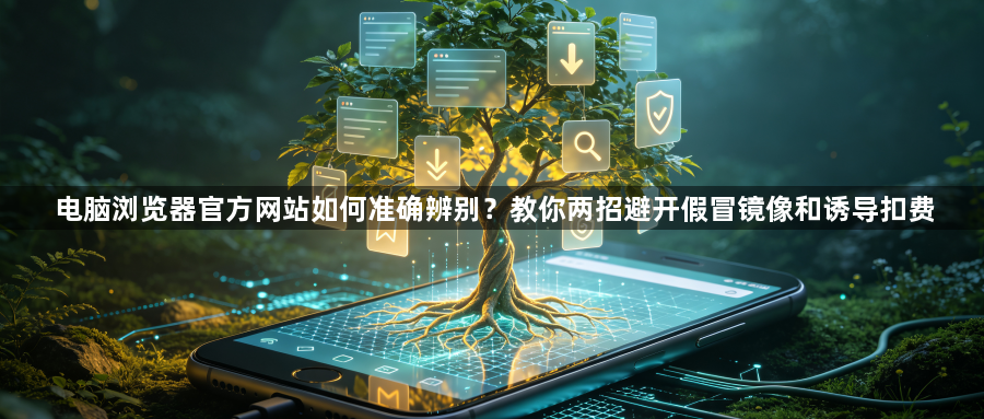 电脑浏览器官方网站如何准确辨别?教你两招避开假冒镜像和诱导扣费1