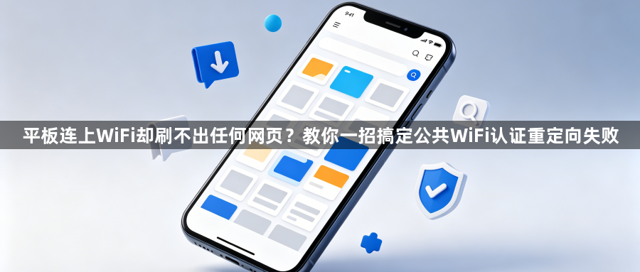 平板连上WiFi却刷不出任何网页?教你一招搞定公共WiFi认证重定向失败1