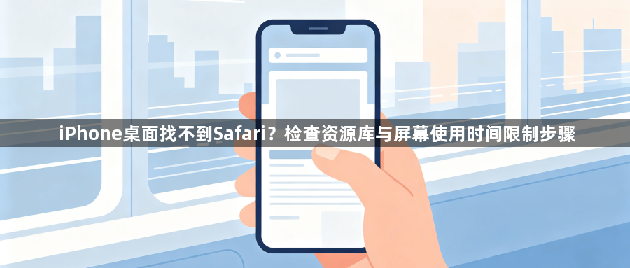 iPhone桌面找不到Safari？检查资源库与屏幕使用时间限制步骤1