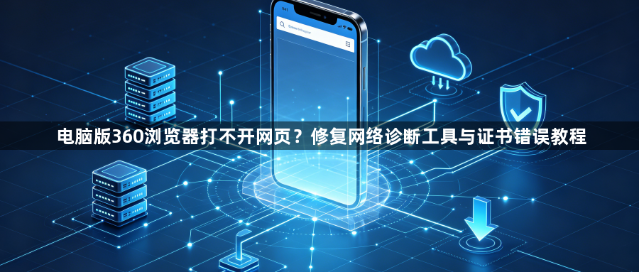 电脑版360浏览器打不开网页?修复网络诊断工具与证书错误教程1